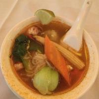 Tom Yum Goong · Choice of shrimp or vegetable in spicy lemongrass broth.