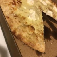 White Pizza · Mozzarella cheese, ricotta, cheddar cheese and garlic butter.