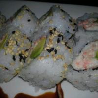 California Roll · Eight pieces. Crab meat and avocado inside.