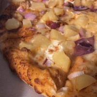 Hawaiian Manchurian Pizza · Pineapple, red onion, smoked mozzarella, fresh cilantro and Manchurian sauce. Spicy.


Addit...