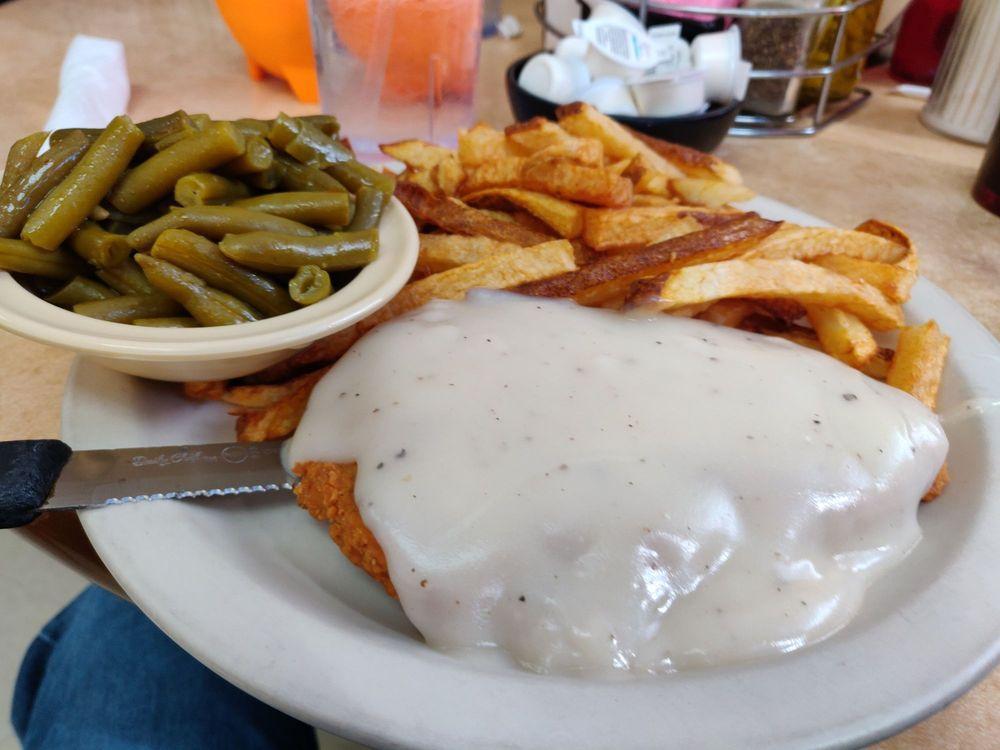 Chicken Fried Steak · Our chicken fried steak served with two eggs any style, hash browns and toast or biscuits and gravy.