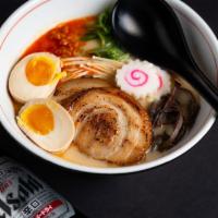 Naruto Ramen · Rich pork and chicken broth topped with kikurage and enoki mushrooms, sliced spring onions, ...