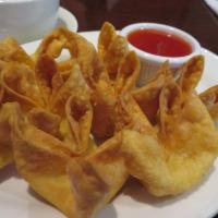 8 Crab Rangoons · Stuffed with cream cheese and imitation crab meat.