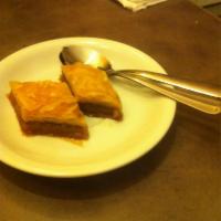 Fresh Baklava · Layers of phyllo dough with walnuts and honey.