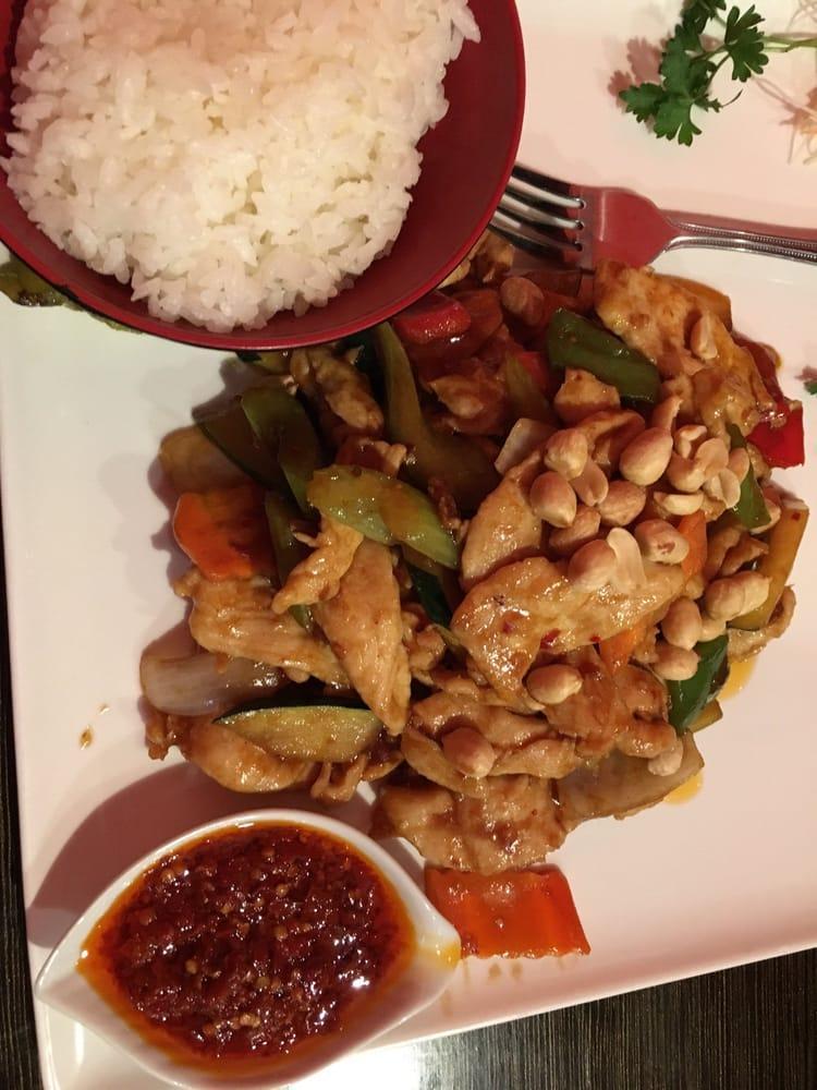 Kung Pao Chicken · Spicy Szechwan sauce stir-fried with dried hot red pepper and peanuts.