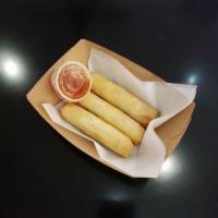 Creamy Crab Eggrolls · Homemade. Cream cheese, kanikama crab, green onions and black pepper in a thin crispy wrappe...