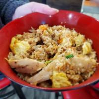 Chicken Fried Rice · Marinated, grilled thinly sliced chicken