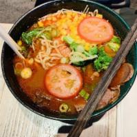 Tomato Braised Beef Noodle Soup · 