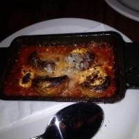 Stuffed Mushrooms · Wood fired mushrooms stuffed with herbed ricotta topped with grana cheese.