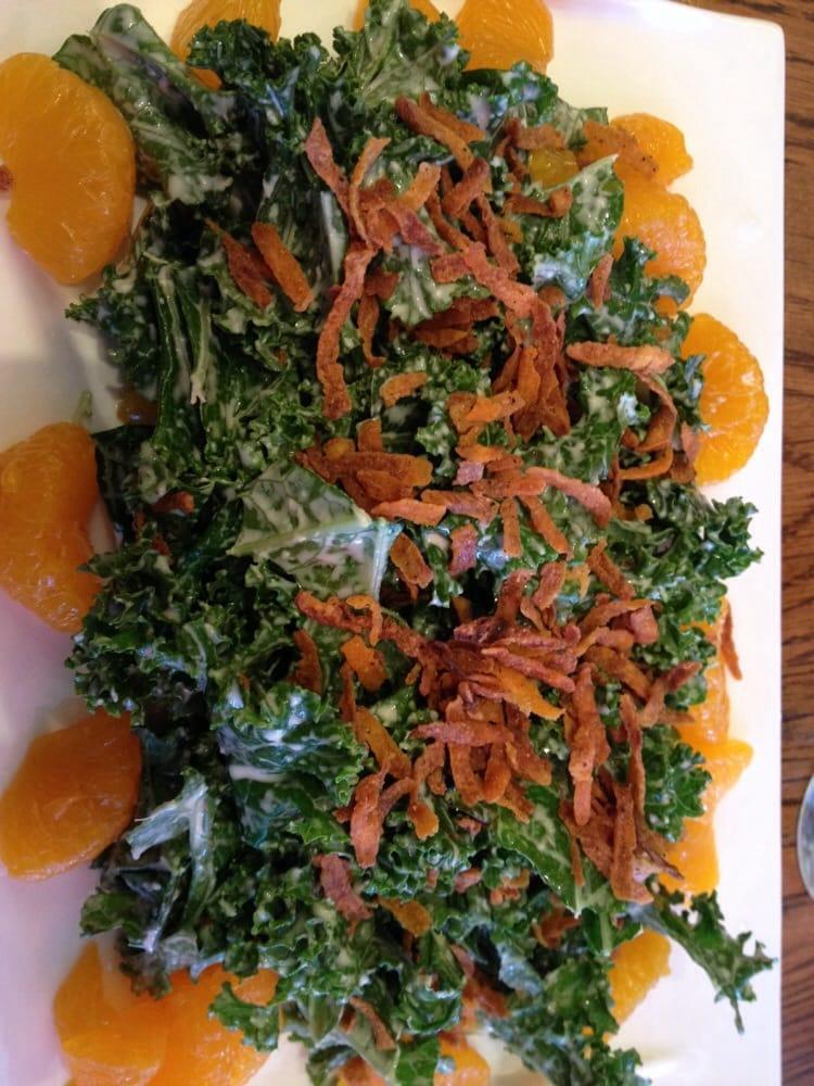 Kale Salad · Kale, crispy sweet potato and house wasabi ginger dressing on the side. 