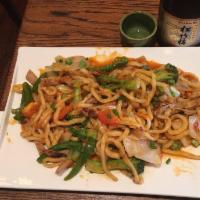 Okinawa Soba · Your choice of thick soba noodles or vegan udon noodles, stir fried with market vegetables