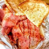 Corned Beef Philly · Messy and Delicious.  Corned beef, bell pepper, onion, provolone cheese, spicy brown mustard...