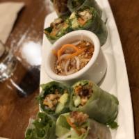 Two Pieces Soft Shell Crab Salad Rolls · 