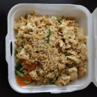 Basil Fried Rice · Egg, onion, scallion, bell pepper, basil, 
green beans & chili paste, with a choice of meat.