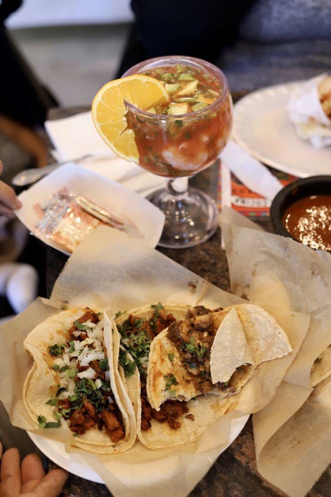 Tacos · Includes cilantro, ceballa and salsa of your choice.