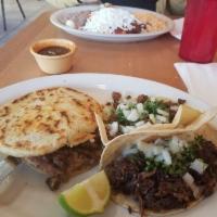 Gorditas · Stuffed with beans, your choice of meat and white melted cheese.