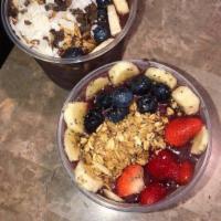 Berries Acai Bowl · Antioxidant-rich acai mix with your choice of milk, strawberries, blueberries, banana and to...