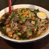 The V Bowl · This spicy vinegar-based broth has lots of flavor. It uses egg noodles with a few of our pop...