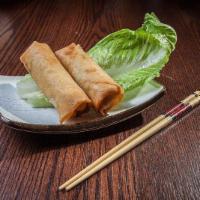Spring Rolls · Vegetables wrapped in a dough and fried to be crispy.