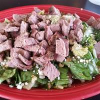 BBQ Salad · Romaine lettuce, crumbled bleu cheese, chopped walnuts, and choice of meat