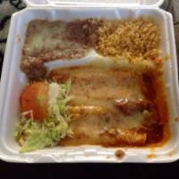 Enchilada Plate · Soft corn tortilla stuffed with melted cheese your choice of meat, and enchilada sauce. Incl...