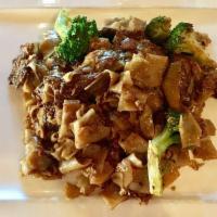 Pad See Ew · Pan-fried flat noodles with broccoli, eggs and your choice of meat.