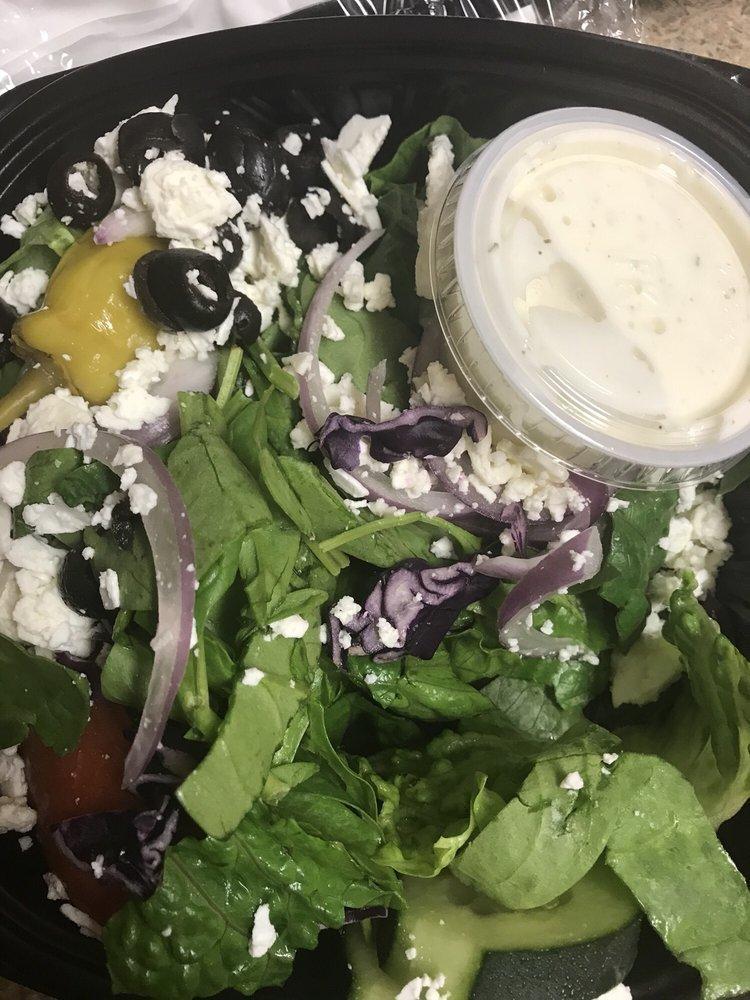 Greek Salad · Garden-fresh vegetables, Kalamata olives and fresh romaine lettuce sprinkled with feta cheese and Russo's balsamic vinaigrette dressing. Gluten free.