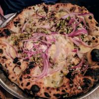 Red Onion and Pistachio Pizza · 