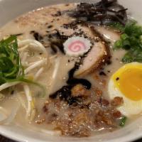 Tonkotsu Ramen · Pork-bone broth which is boiled for over 24 hours, topped with fresh house made pork char si...