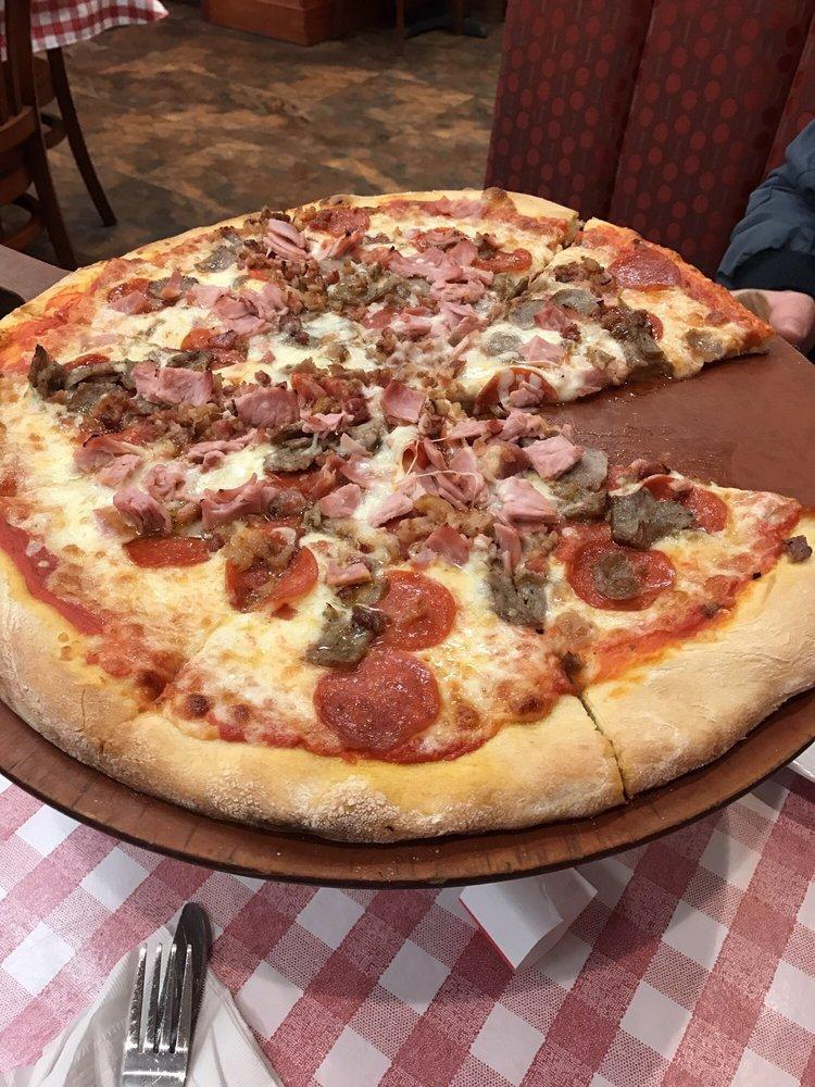 Meat Lovers Pizza · Pepperoni, sausage, bacon, ham, Squisito pizza sauce, mozzarella cheese.