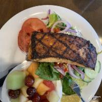 Grilled Salmon Feast · Atlantic salmon, seasoned and chargrilled. 