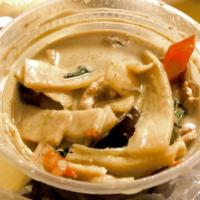 Green Curry · One of the most famous curry dishes from Thailand. The fresh coconut milk, blended well with...