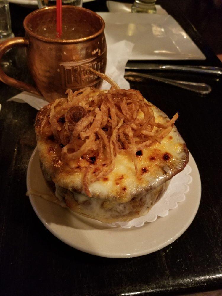 French Onion Soup · Melted Swiss, provolone cheese and toasted crouton.