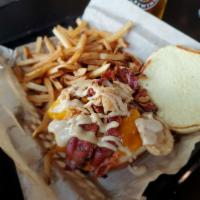 Kentucky Bourbon Classic · This tantalizing crowd-pleaser adds cheddar cheese crowned with grilled onions, 2 slices of ...