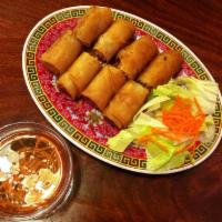 Vegetarian Fried Egg Roll and Tofu with Vermicelli · 