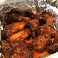 10 Jumbo Buffalo Wings · 10 jumbo wings
Carrots and celery sticks 
House made Ranch