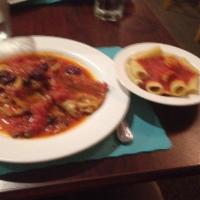 Veal Pizzaiola · Sauteed with gaeta olives, capers, plum tomatoes, garlic and white wine. Served with pasta i...