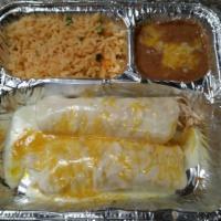 Enchilada Dinner · Your choice of 2 cheese, chicken or beef enchiladas with choice of sauce (chili, sour cream ...