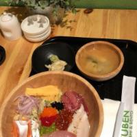 Chirashi Bowl · Assorted sashimi served over sushi rice