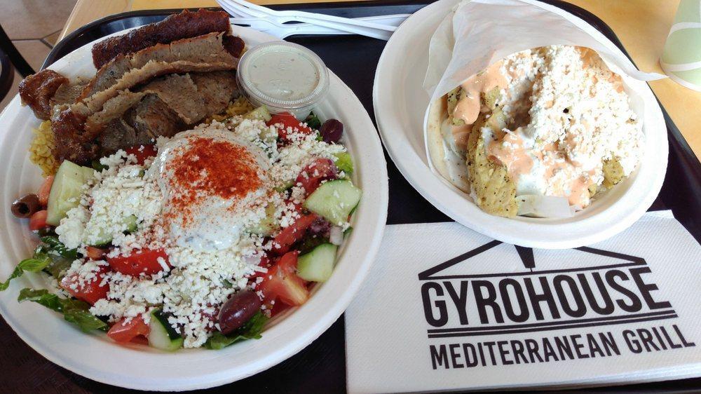 Chicken Gyro · Grilled chicken seasoned with our special Mediterranean spices and topped with tzatziki sauce and wrapped in a soft, warm pita.