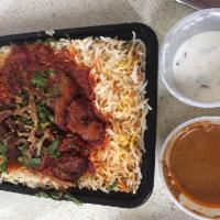 Special Goat Biryani · Basmati rice cooked with spices, mixed with goat cooked in BNG special sauce and garnished w...