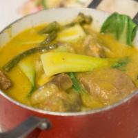 Kare Kare · Oxtail cooked in a peanut butter sauce served with Asian vegetables and shrimp paste. Served...