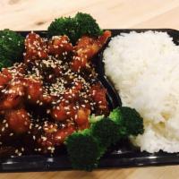 Sesame Chicken · Chunks of tender chicken lightly fried with chef's special sauce and sesame sauce.