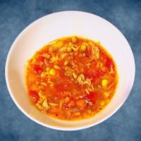 Maryland Crab Soup · a spiced tomato broth soup with mixed vegetables and fresh crab meat