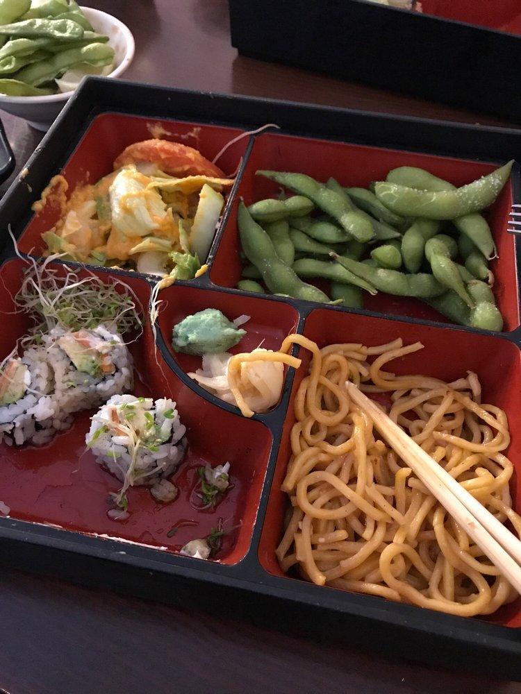 Lunch Bento Box Special · Choose 2 items. Comes with soup, salad, and rice or noodle.