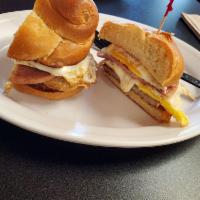 Jersey Belly Buster · 2 eggs, hash brown, Case's pork roll, American cheese