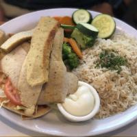 Gyros Plate · This is the favorite of gyros lovers. A generous portion of gyros meat on Greek pita bread w...