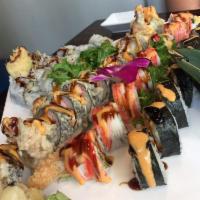 6 Pieces Yami Yami Roll · Deep fried of tempura shrimp, masago, avocado crabstick, cream cheese and cucumber roll.with...