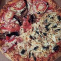 The Big Sleep Pizza · Includes: marinated chicken breast, spinach, artichoke, feta and garlic.
