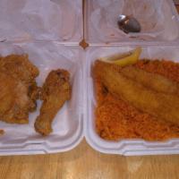 Fried Chicken and Shrimp Combo Dinner · 